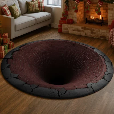 Round Rug Black Hole Illusion Floor Mat for Living Room & Bedroom Round Rug Black Hole Illusion Floor Mat for Living Room & Bedroom
