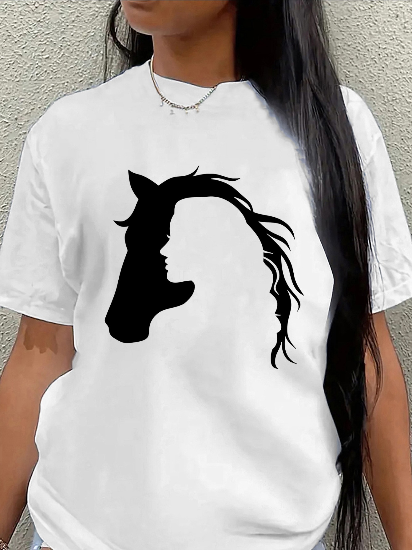 Horse Head Design Graphic T-shirts For Women Horse Head Design Graphic T-shirts For Women