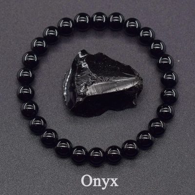 Handmade Bracelet Black Onyx Wealth & Luck gift Handmade Bracelet Black Onyx Wealth & Luck gift