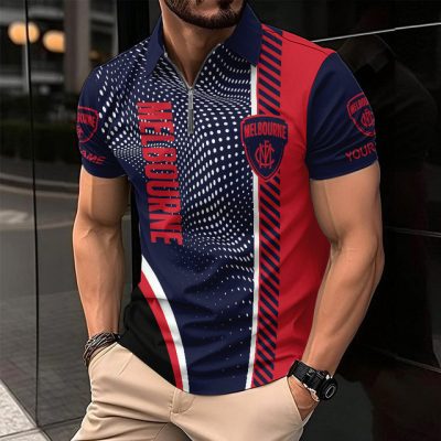 Melbourne Demons Zipper Polo Shirt Personalized Name Number Limited Edition AFL Fan Gift