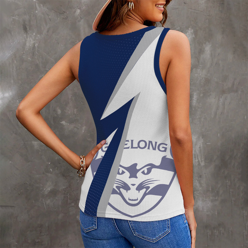 Geelong Cats Ribbed Tanktop Personalized Limited Edition AFL Fan Gift Geelong Cats Ribbed Tanktop Personalized Limited Edition AFL Fan Gift