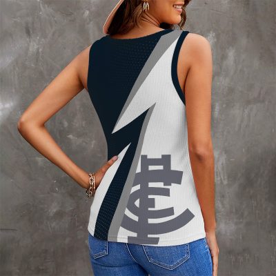 Carlton Blues Ribbed Tanktop Personalized Limited Edition AFL Fan Gift