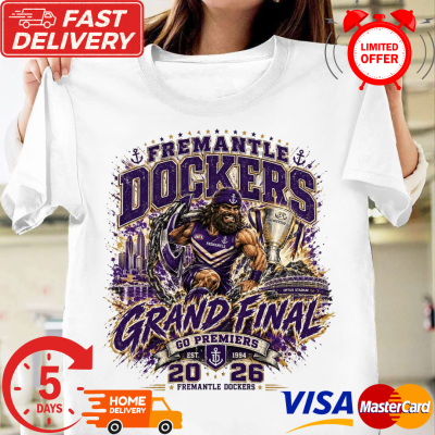 Fremantle Dockers Mascot 2026 Go Premiers Grand Final Tshirt for footy fans