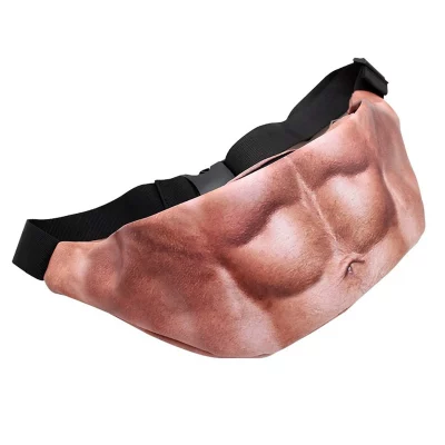 Funny 6 Pack Abs Fanny Pack, PU Leather Muscle Bum Bag, Adjustable Strap, Gag Gift Funny 6 Pack Abs Fanny Pack, PU Leather Muscle Bum Bag, Adjustable Strap, Gag Gift