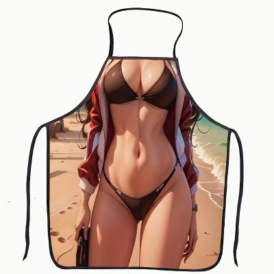 Funny Beer Belly Apron for Men - Novelty Kitchen Cooking Apron v2
