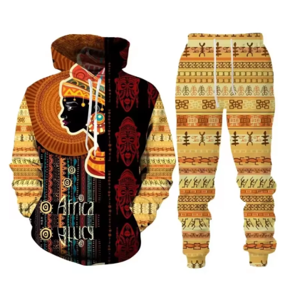 Women’s Ethnic Tracksuit – 3D Print Hoodie & Jogging Pants Set