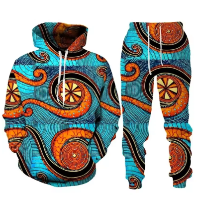 Women’s Ethnic Tracksuit – 3D Print Sweatshirt Hoodie & Jogging Pants