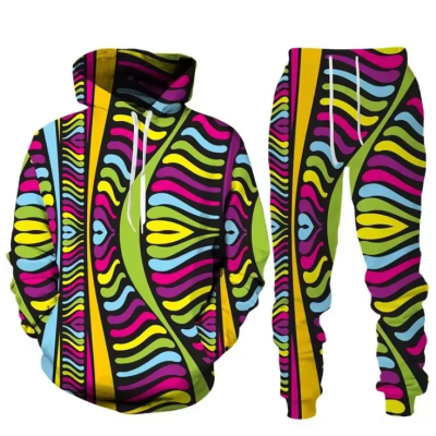 Women’s Ethnic Hoodie & Jogging Pants Set – 3D Print Casual Tracksuit