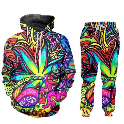 Women’s Flower Paisley Tracksuit Set – 3D Print Sweatshirt & Jogger Pants