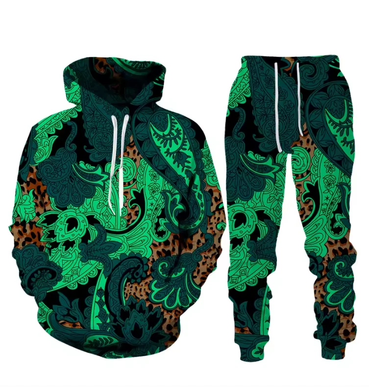 Women’s Flower Paisley Tracksuit Set – 3D Print Sweatshirt & Jogger Pants Women’s Flower Paisley Tracksuit Set – 3D Print Sweatshirt & Jogger Pants